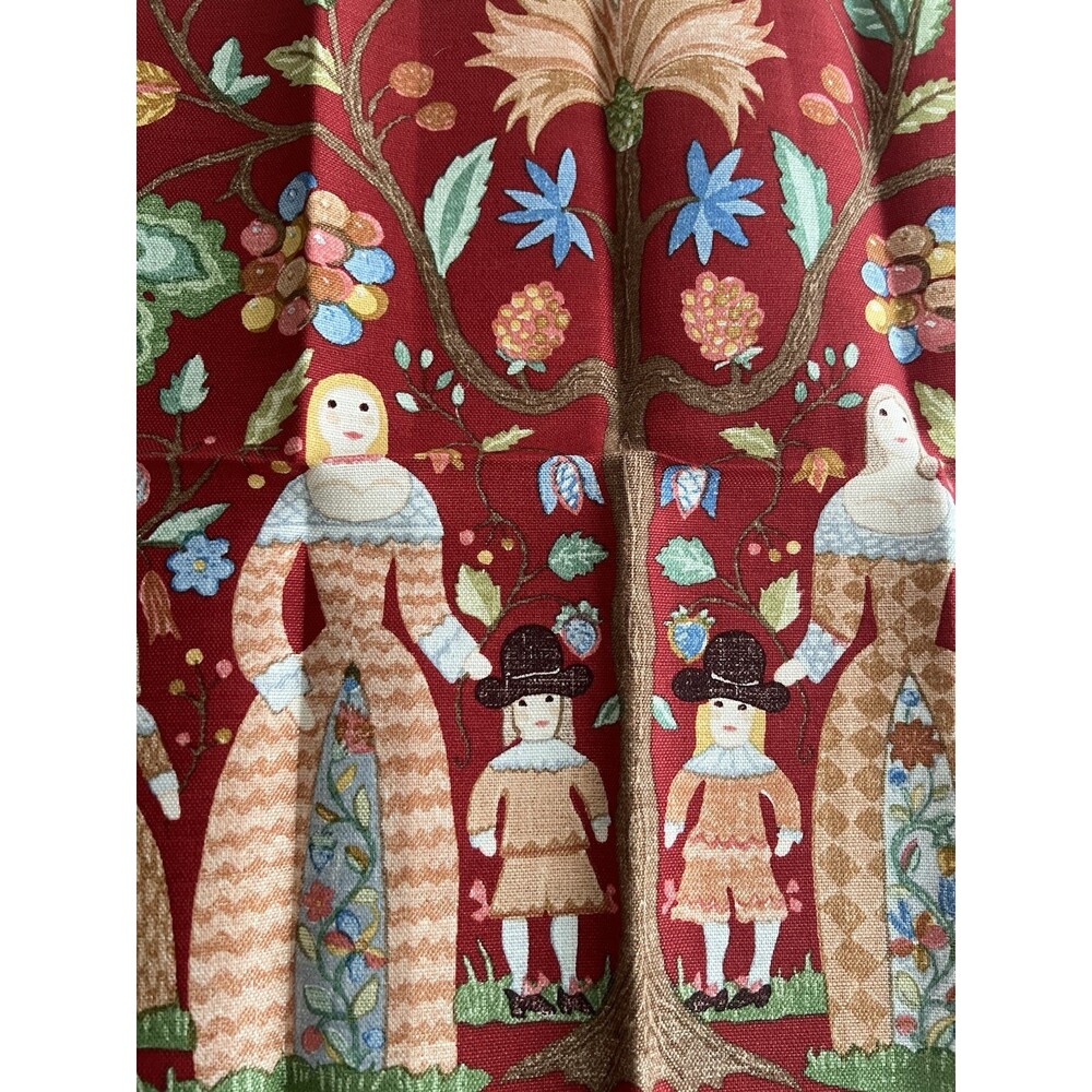 Winhall Fabric Samples 8 Pieces 17" X 17" Linen Blend Life on the Hill Pattern - Picture 11 of 16